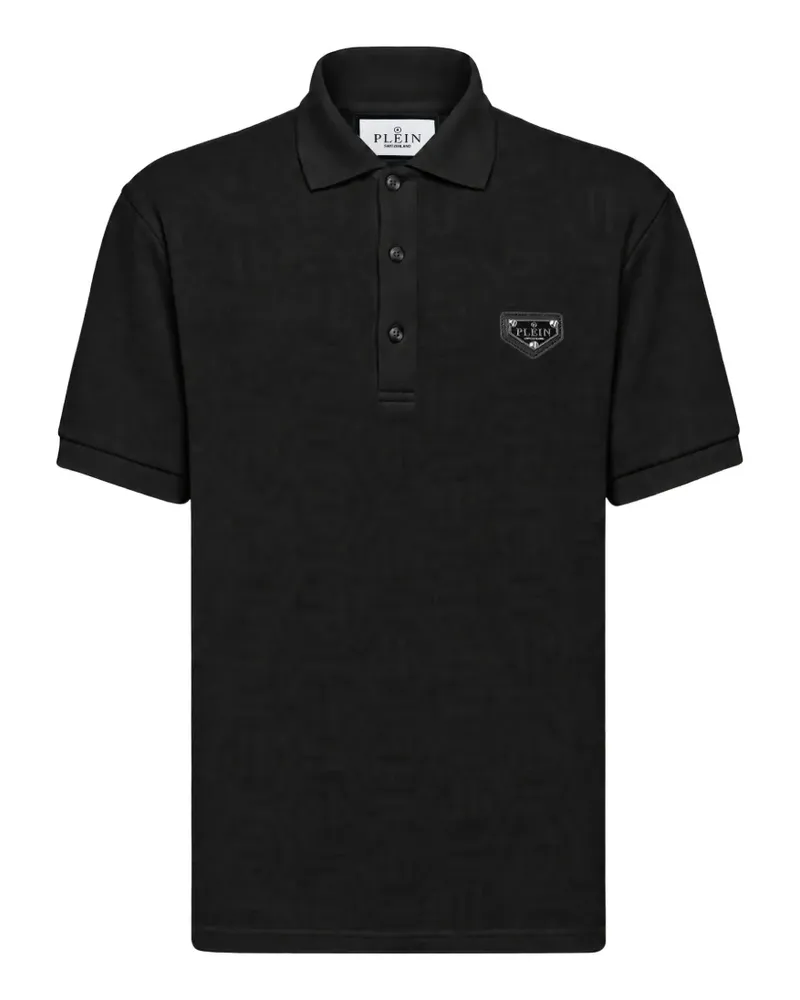 Philipp Plein Poloshirt mit Jacquard-Monogramm - Schwarz Schwarz