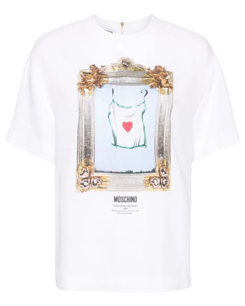 Moschino Krepphemd mit Malerei-Print - Weiß Weiß