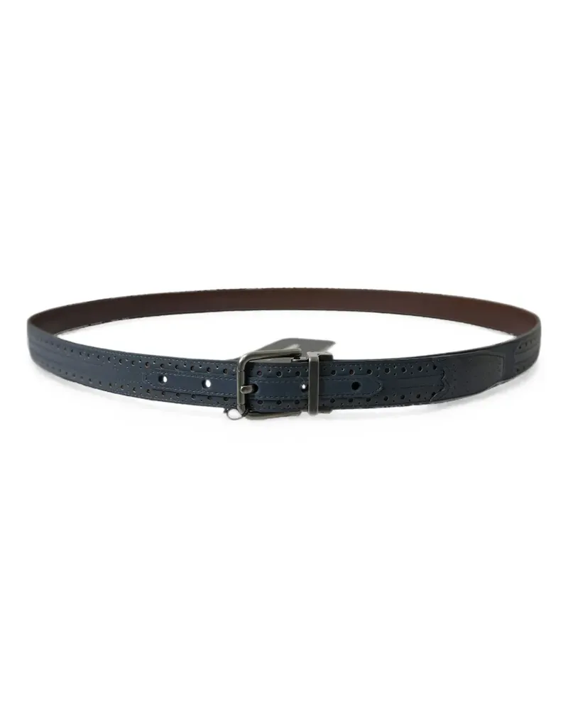 Dolce & Gabbana perforated reversible leather belt - Blau Blau