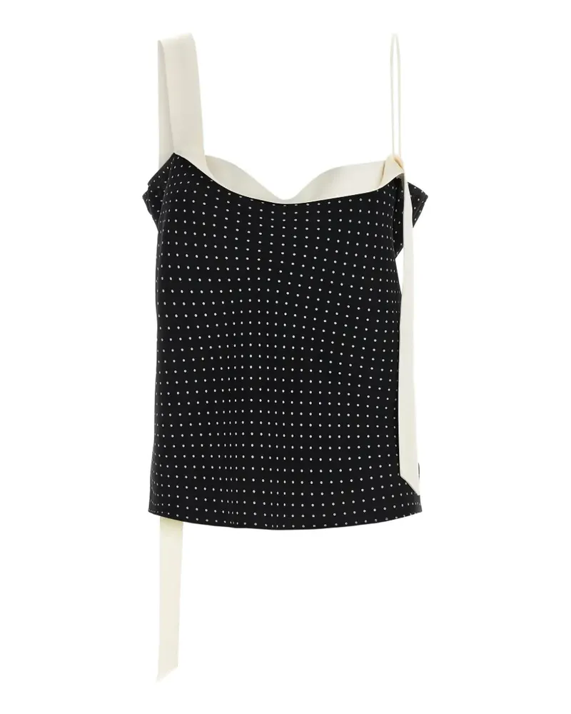 Tom Ford polka dot tuxedo band top - Schwarz Schwarz