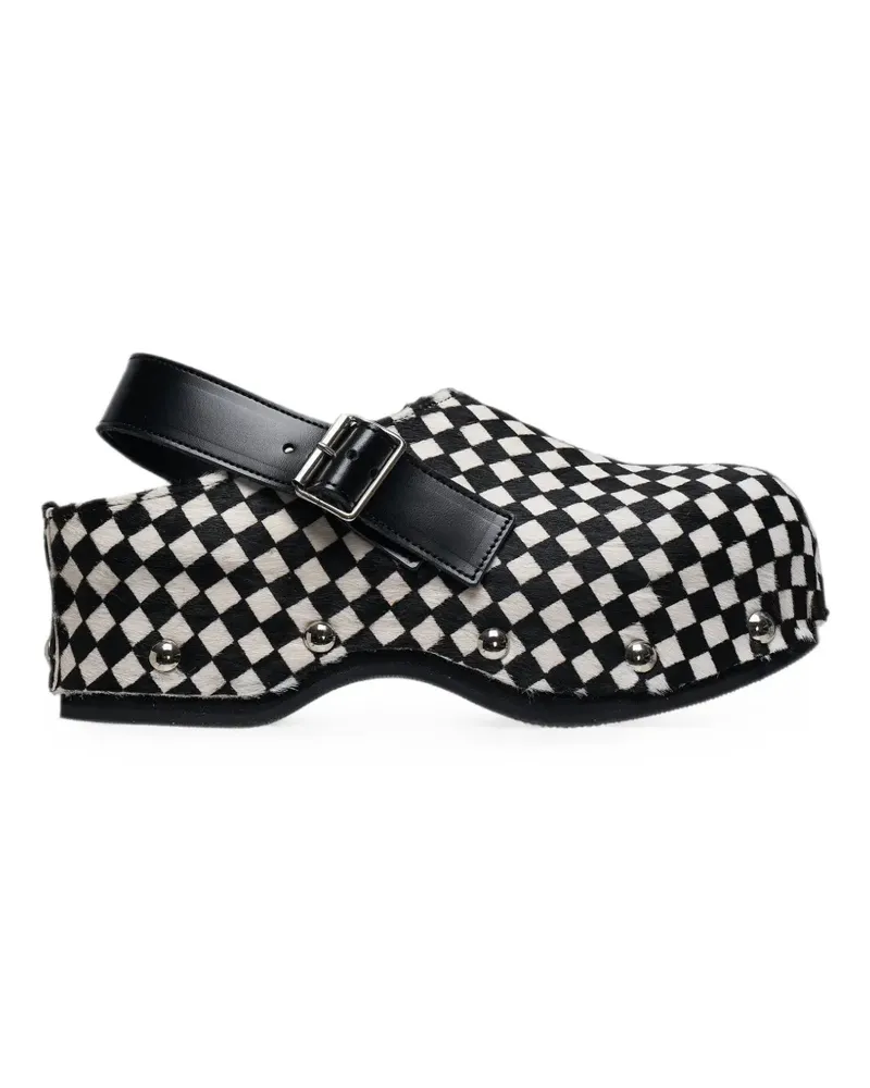 Comme des Garçons check-print studded clogs - Schwarz Schwarz