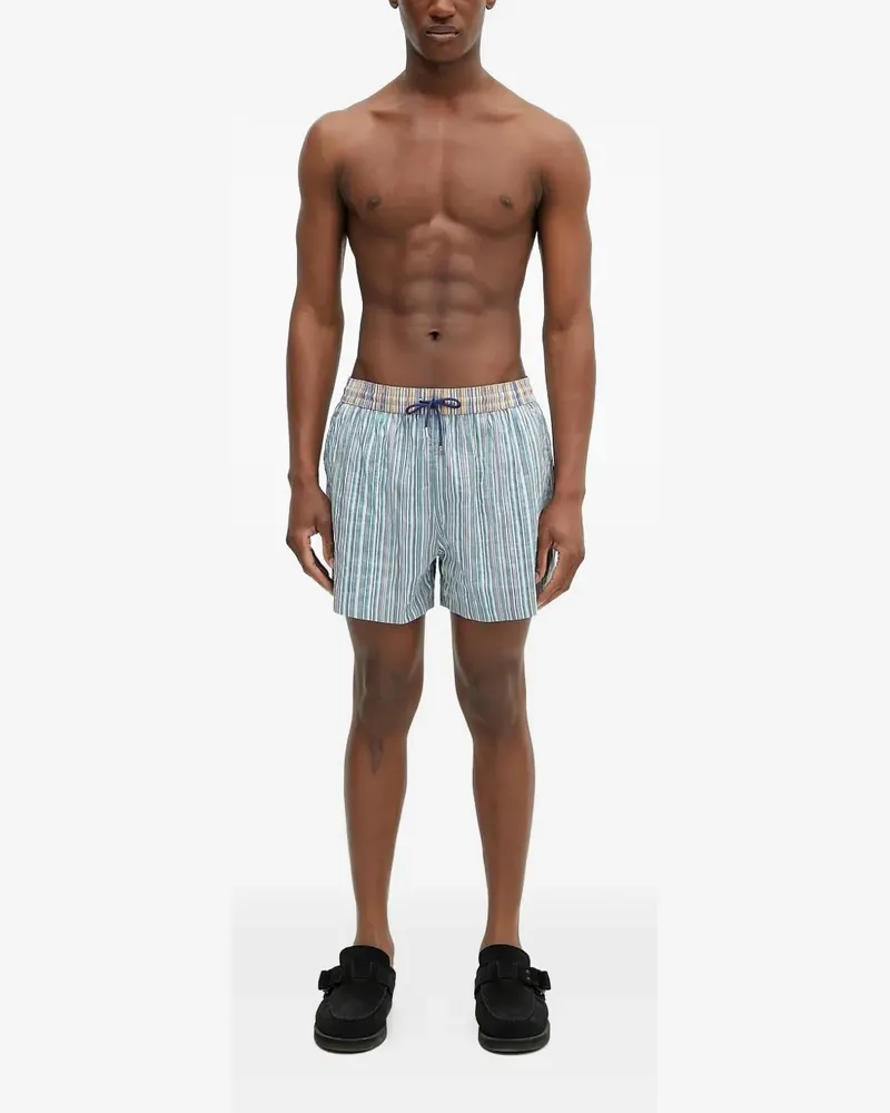 Paul Smith Gestreifte Badeshorts mit Kordelzug - Blau Blau