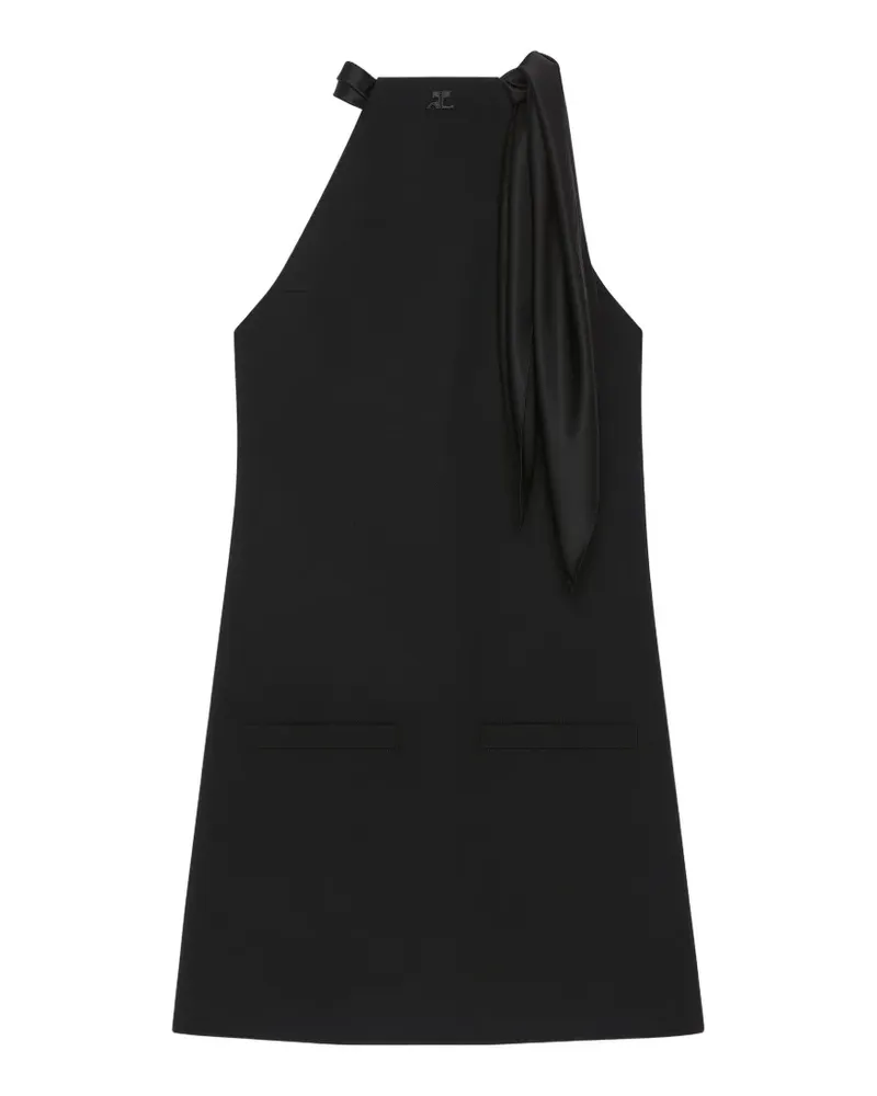 Courrèges Minikleid mit Logo - Schwarz Schwarz