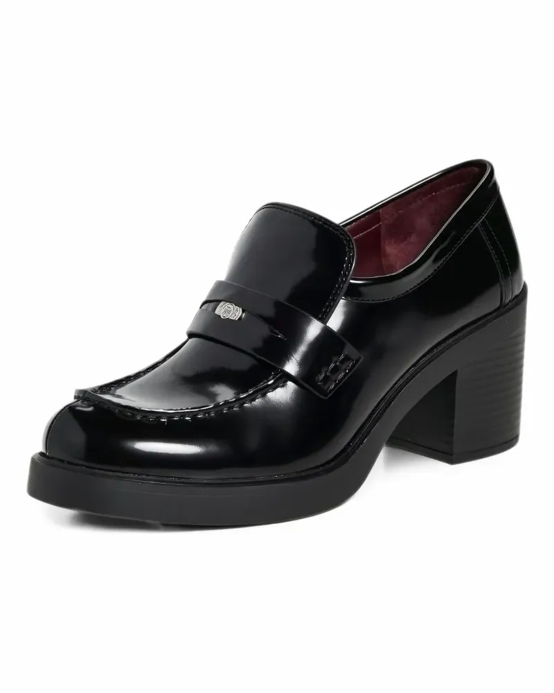Tory Burch logo-plaque platform loafers - Schwarz Schwarz