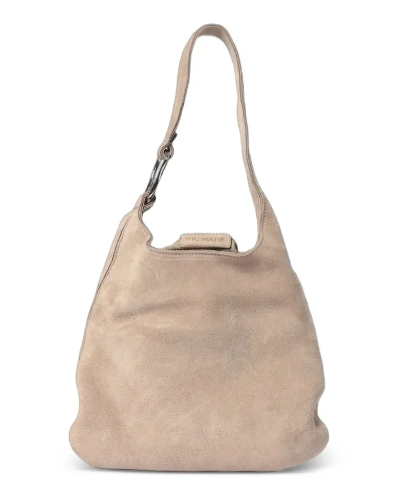Vic Matié Schultertasche mit Logo-Patch - Nude Nude