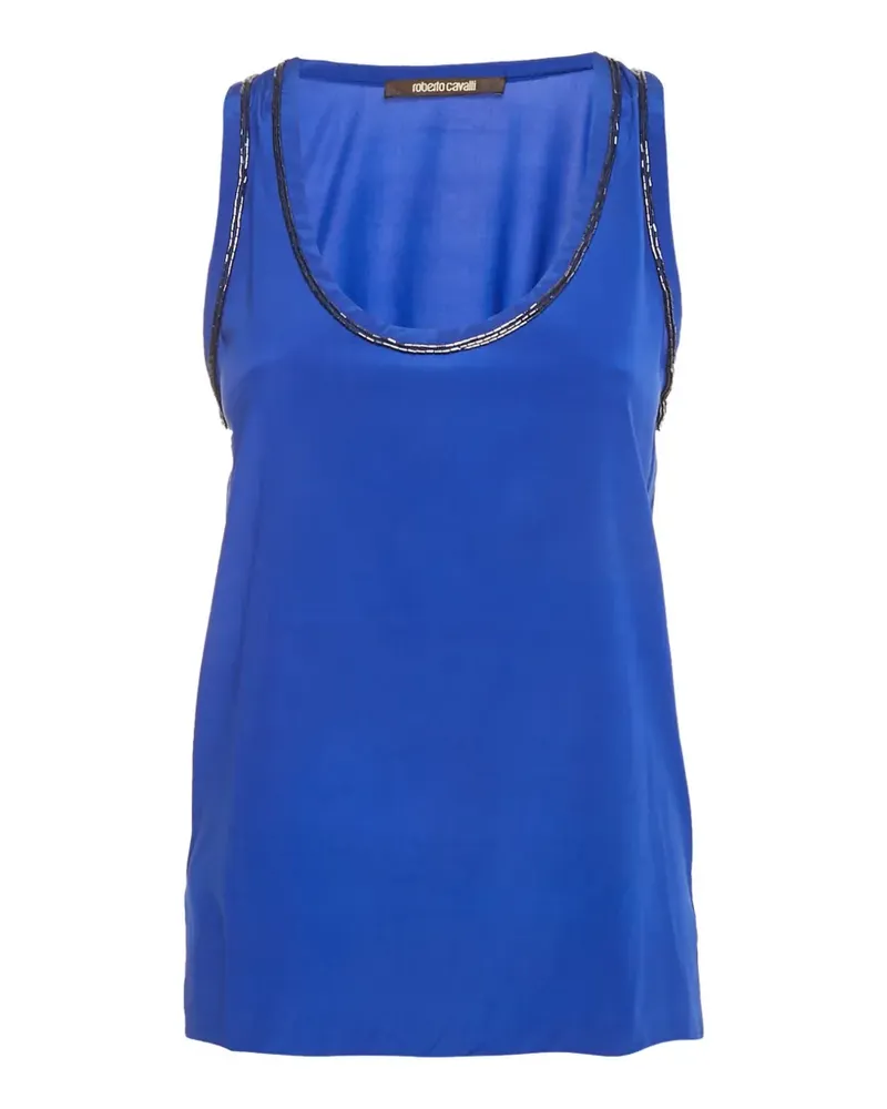 Roberto Cavalli beaded silk top - Blau Blau