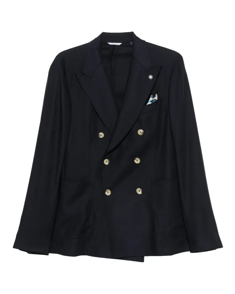 Manuel Ritz double-breasted wool blazer - Blau Blau