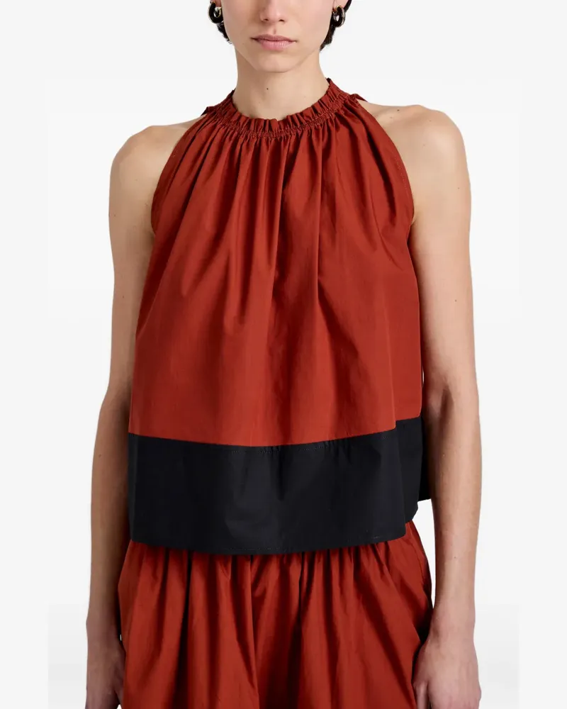 Proenza Schouler Esme Top aus Popeline - Braun Braun