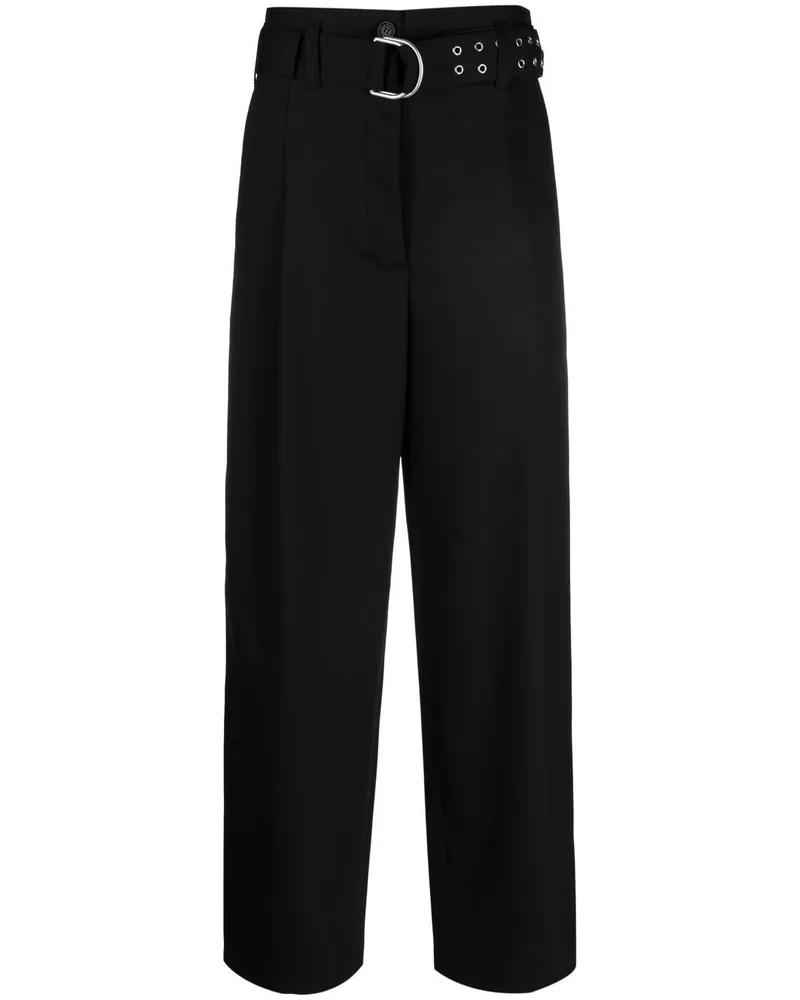 Philosophy Di Lorenzo Serafini Weite Hose mit Gürtel - Schwarz Schwarz