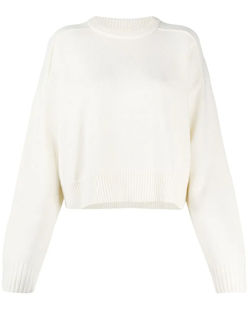 Loulou Studio Gestrickter Cropped-Pullover Nude