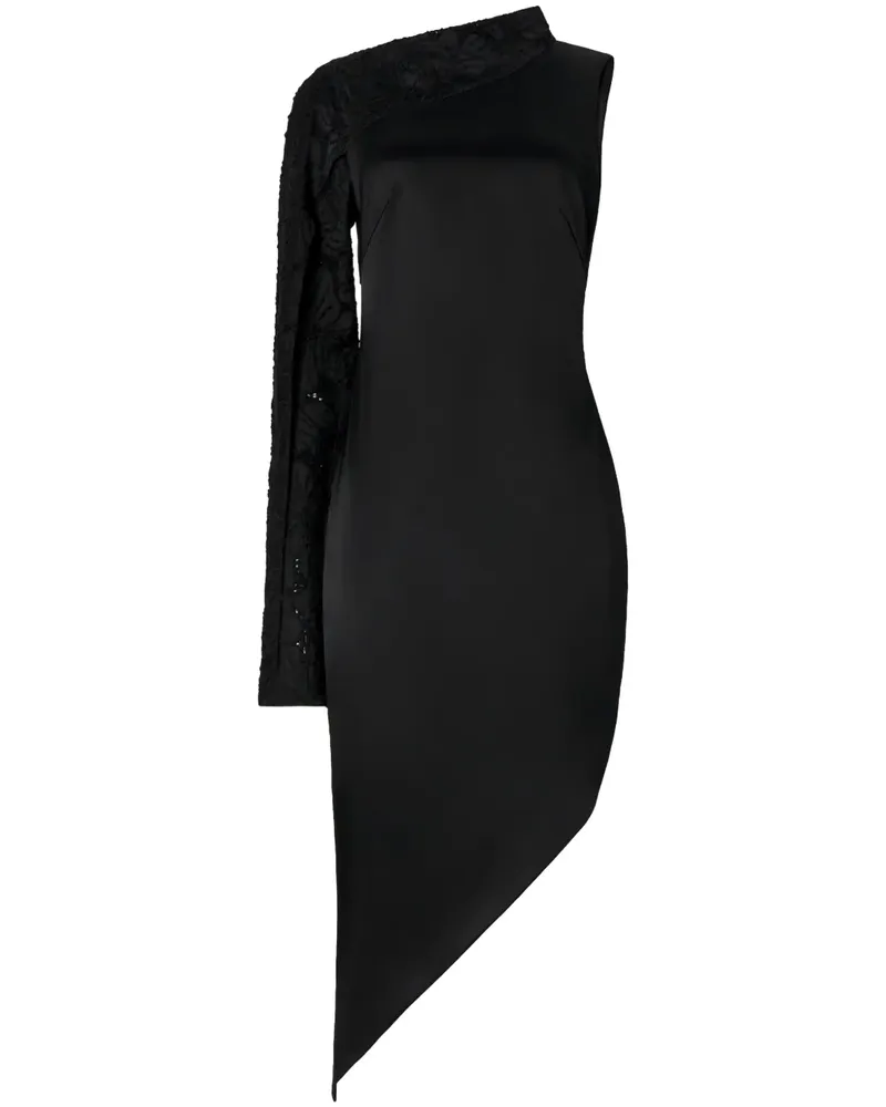 Genny Asymmetrisches Midikleid - Schwarz Schwarz