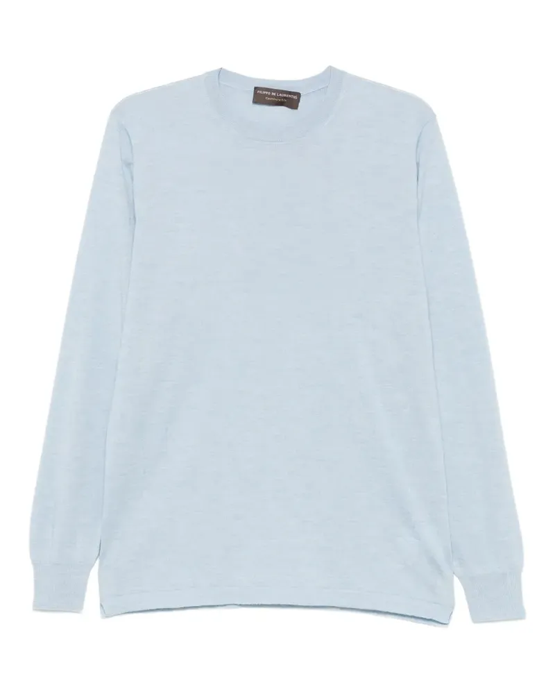 Filippo de Laurentiis Langarmshirt mit Rundhalsausschnitt - Blau Blau
