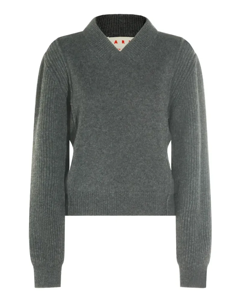 Marni ribbed-knit V-neck sweater - Grau Grau