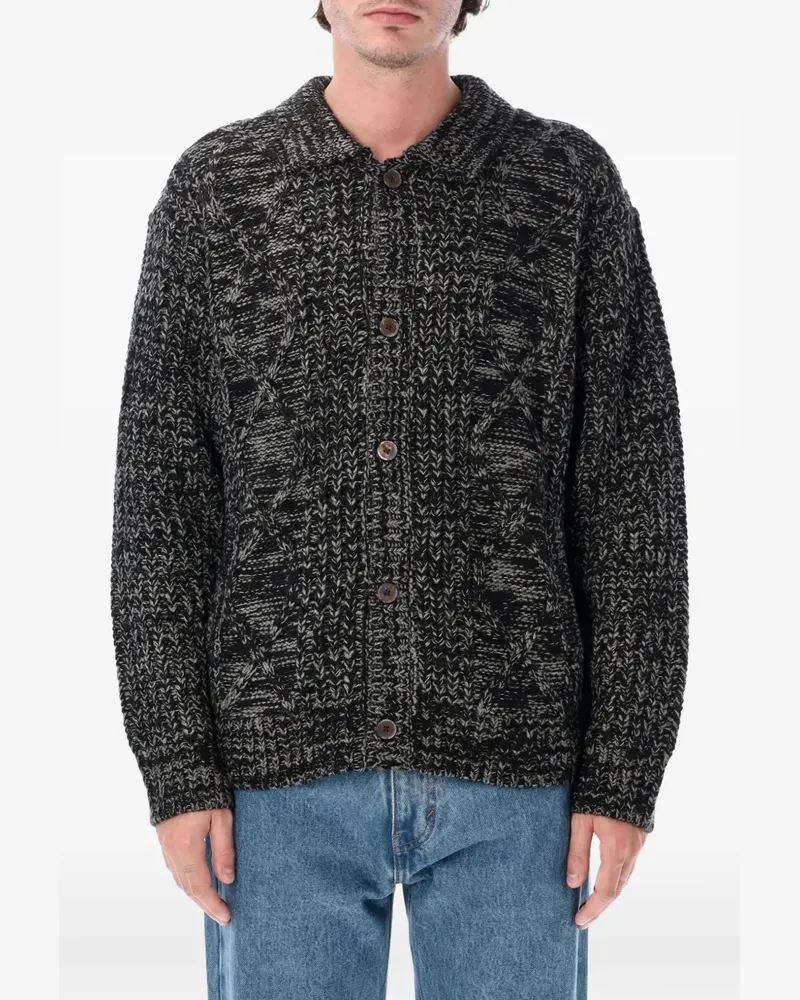 Obey Isar cable-knit button-up cardigan - Grau Grau
