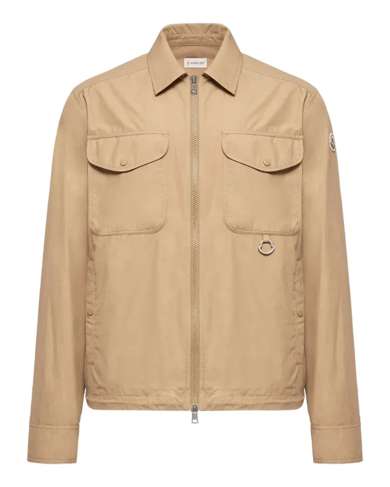 Moncler cotton poplin zip-up jacket - Nude Nude