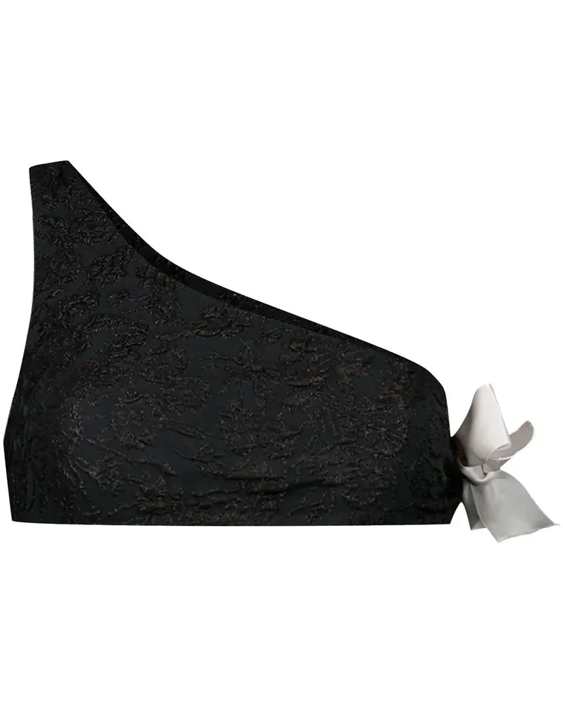 Giambattista Valli One-Shoulder-Bikini mit Schleife - Schwarz Schwarz