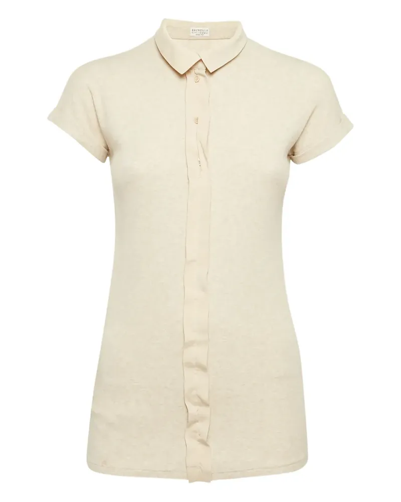 Brunello Cucinelli Geripptes Top - Nude Nude