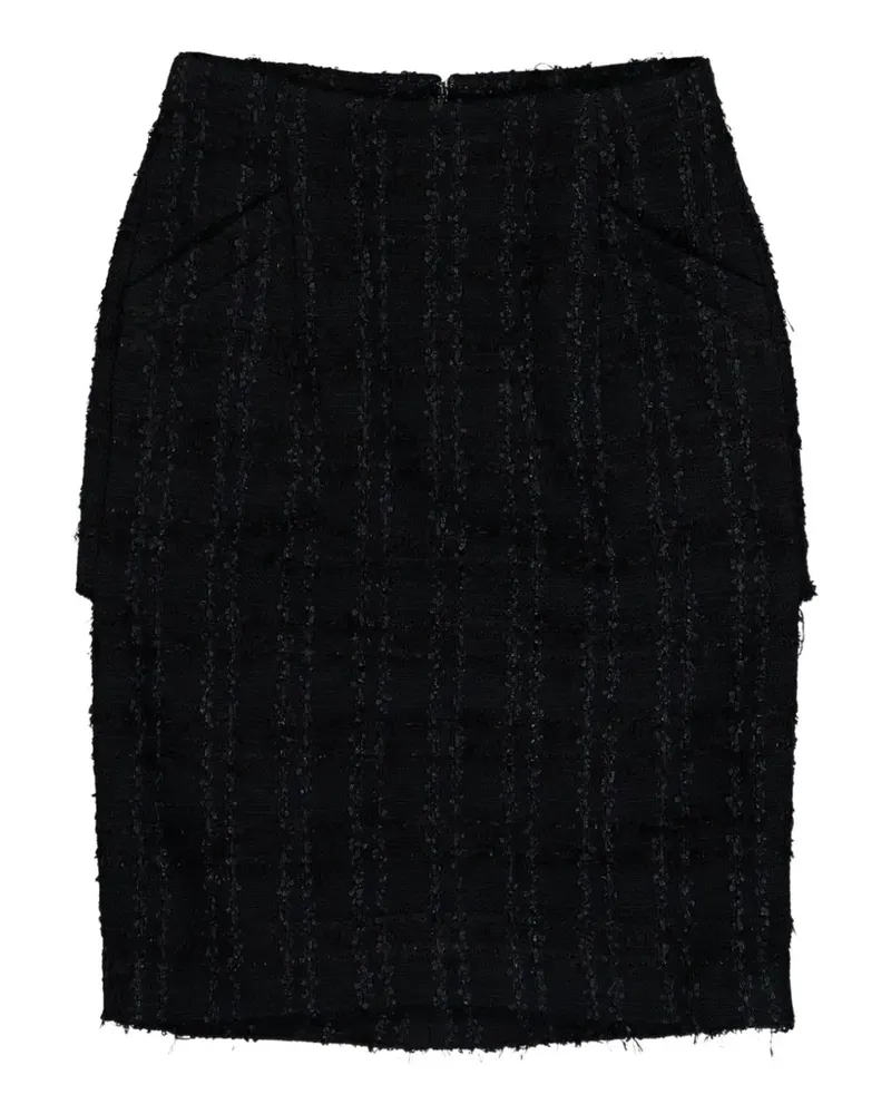 VETEMENTS Tweed-Minirock mit Décollage-Design - Schwarz Schwarz
