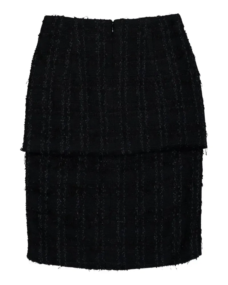 VETEMENTS tweed decollage mini skirt - Schwarz Schwarz