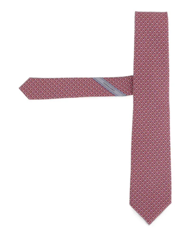 Ferragamo Seidenkrawatte mit Gancini-Detail - Rot Rot