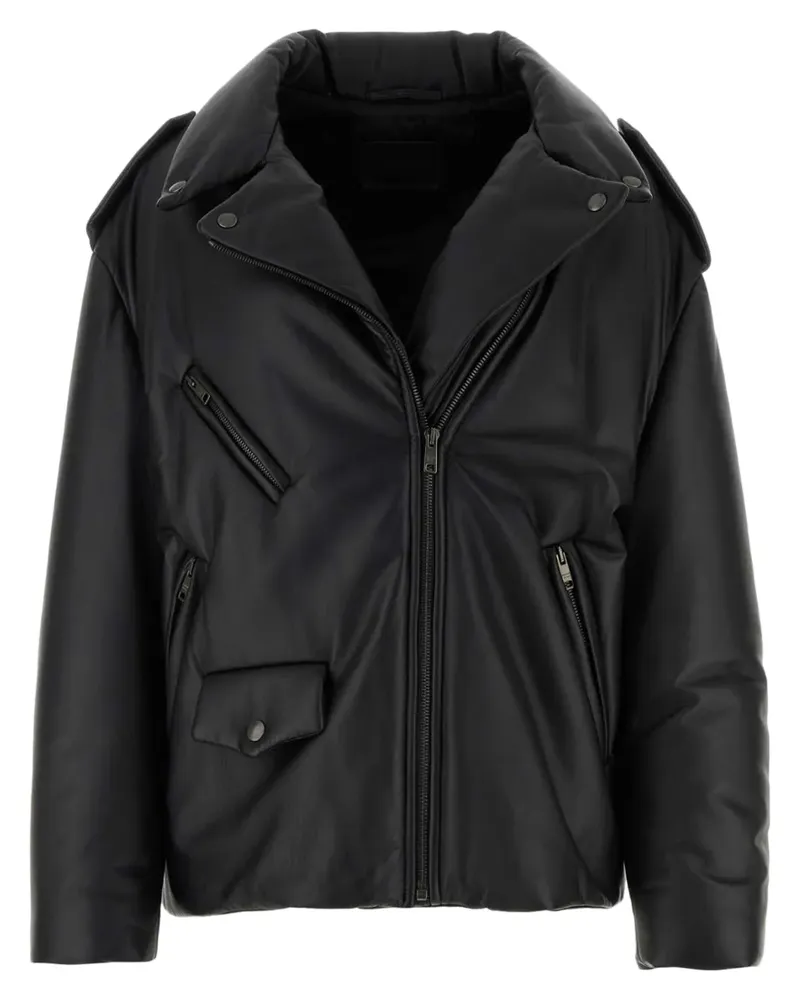 Prada Gefütterte Lederjacke - Schwarz Schwarz