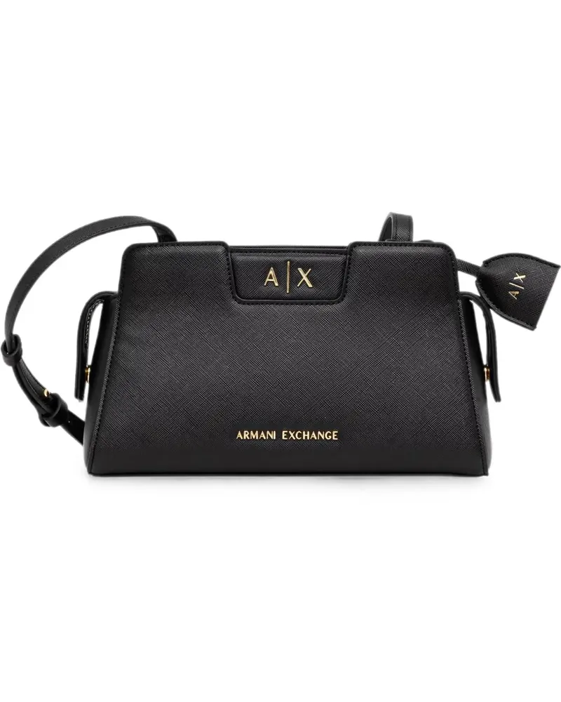 Armani Exchange Schultertasche mit Logo-Schild - Schwarz Schwarz
