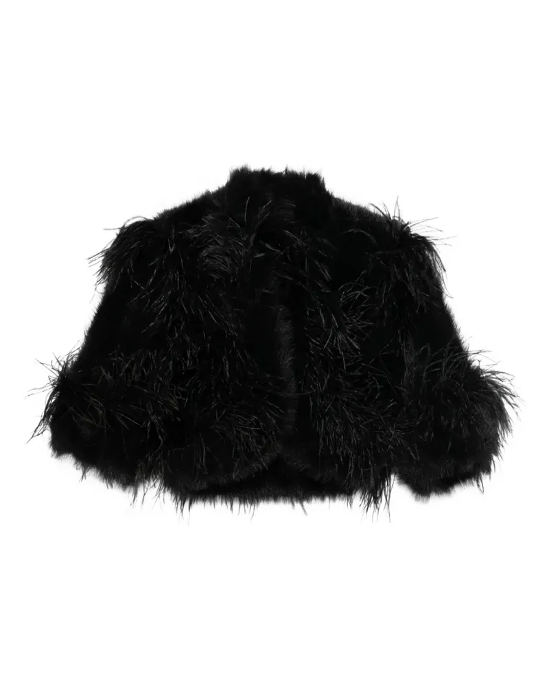 Elie Saab Jacke mit Federbesatz - Schwarz Schwarz