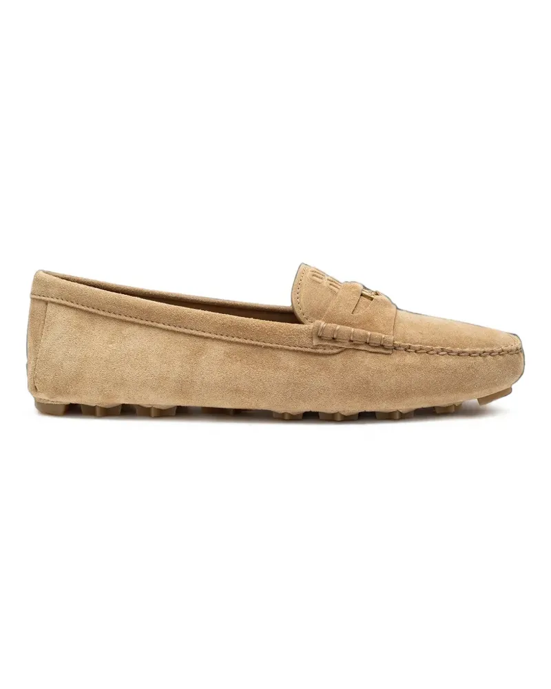 Miu Miu Loafer aus Wildleder - Nude Nude