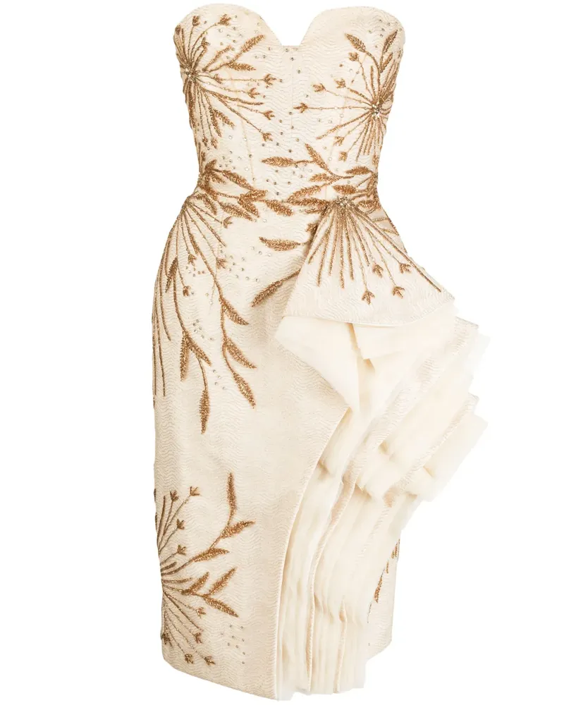 Saiid Kobeisy Schulterfreies Kleid im Layering-Look - Nude Nude