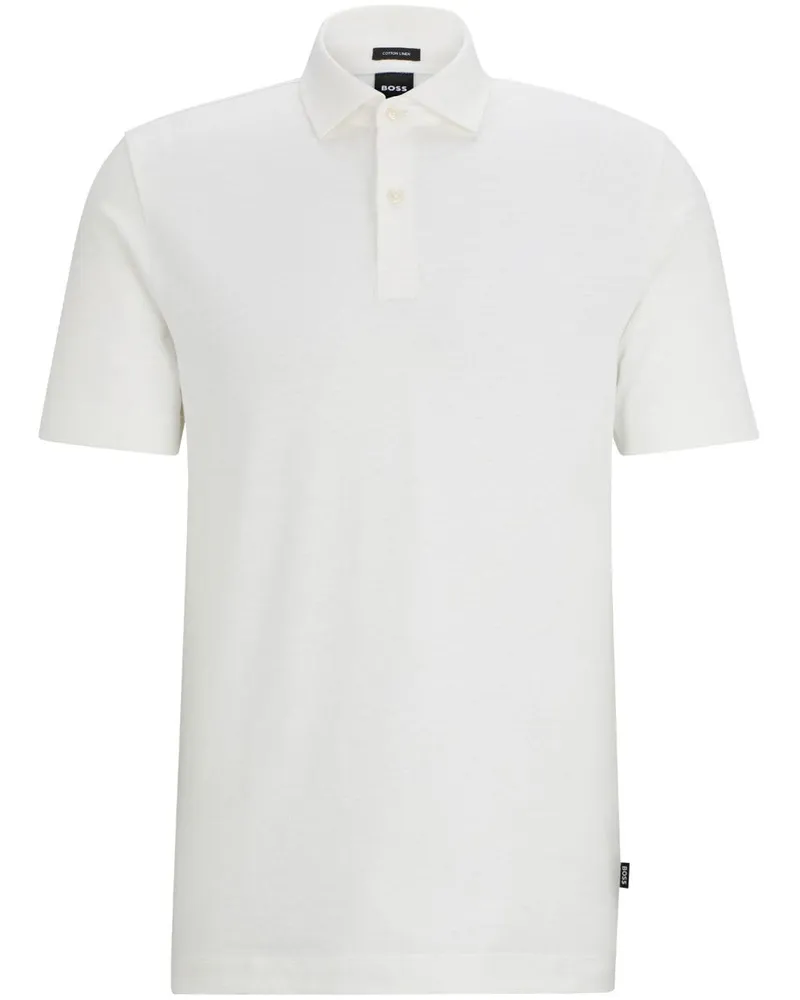 HUGO BOSS Meliertes Poloshirt - Weiß Weiß