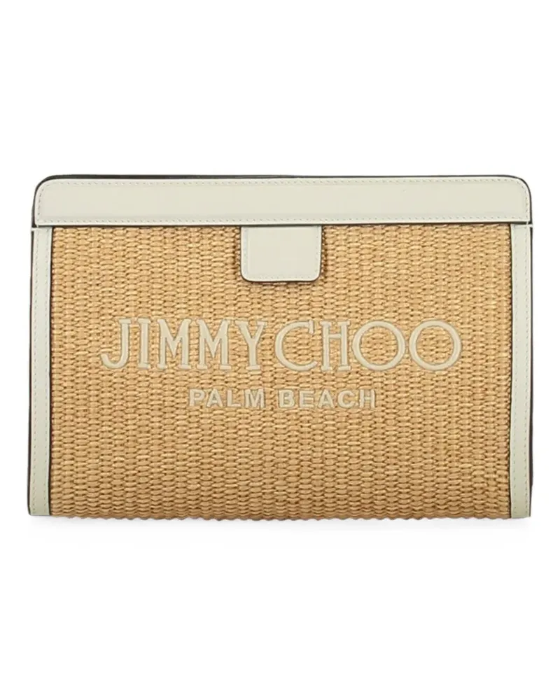Jimmy Choo Palm Beach Clutch aus Bast - Nude Nude