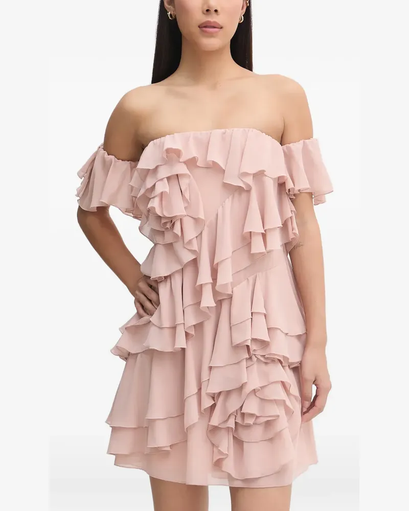 Aniye By Teodora ruffled off-shoulder mini dress - Rosa Rosa