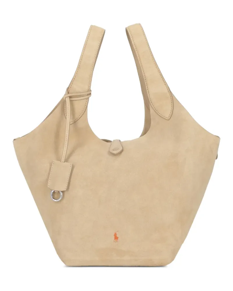 Ralph Lauren Polo Play Tote Bag aus Wildleder - Nude Nude