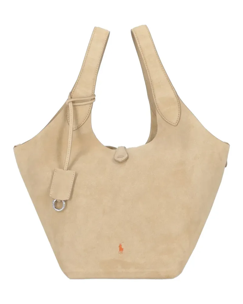 Ralph Lauren Polo Play suede tote bag - Nude Nude