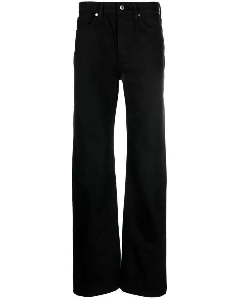 Alexander Wang Halbhohe Straight-Leg-Jeans Schwarz