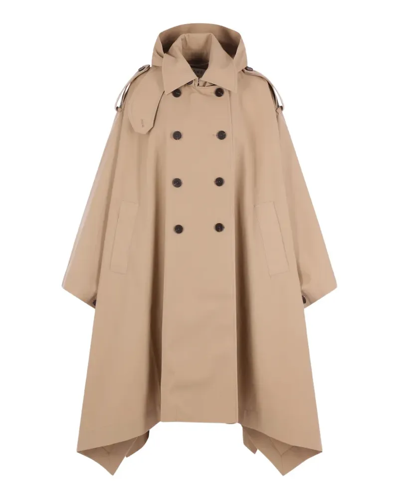 Róhe cape-style double-breasted trench coat - Nude Nude