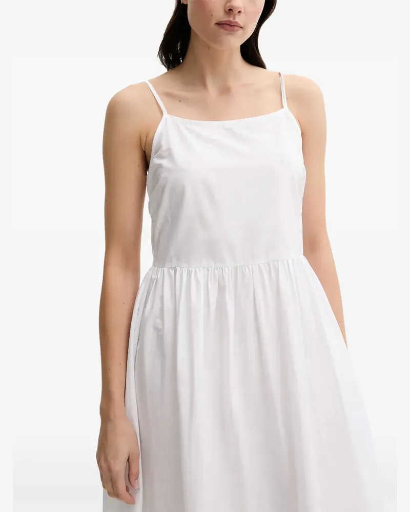 Benetton floral-embroidered midi dress - Weiß Weiß