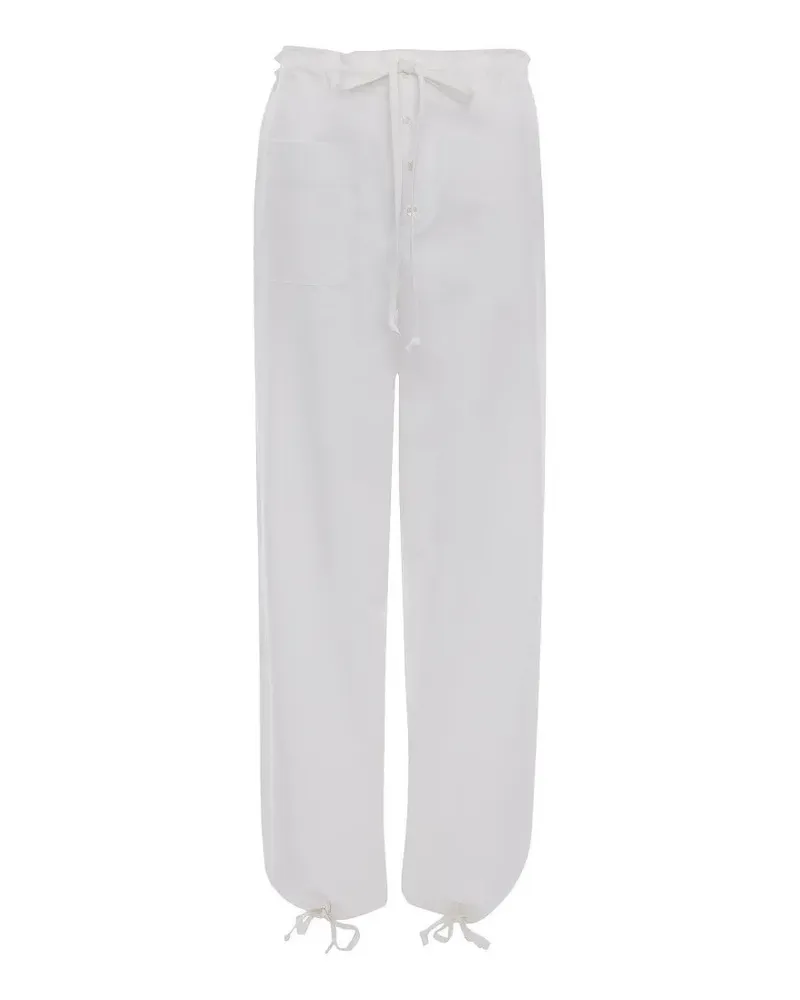 Victoria Beckham Gerade Hose mit Kordelzug - Weiß Weiß
