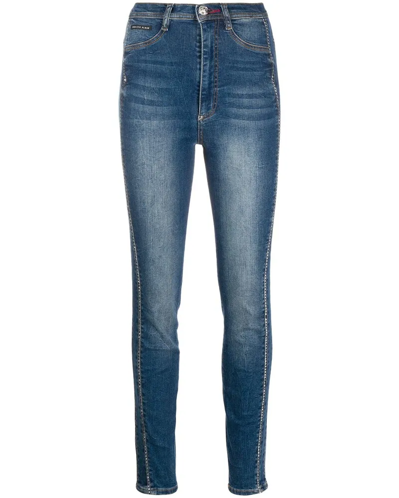 Philipp Plein Skinny-Jeans mit hohem Bund - Blau Blau