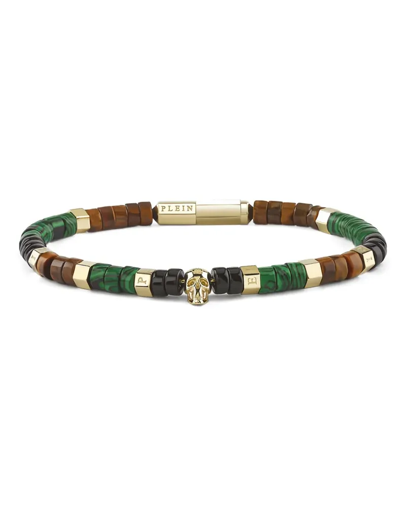 Philipp Plein beaded logo-detail bracelet - Gold Gold