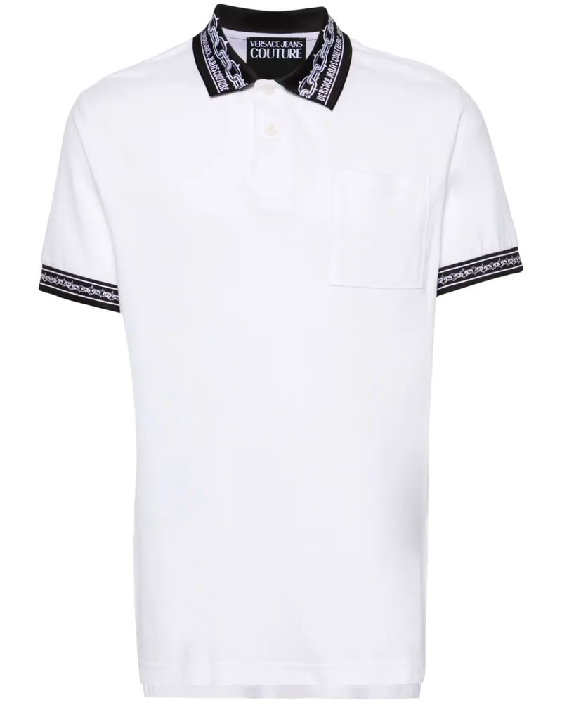 Versace Jeans Pikee-Poloshirt mit Kontrastdetail - Weiß Weiß