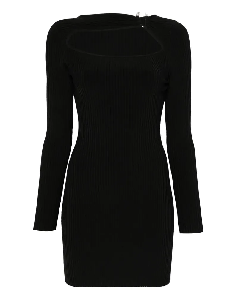 David Koma Geripptes Kleid mit Cut-Outs - Schwarz Schwarz