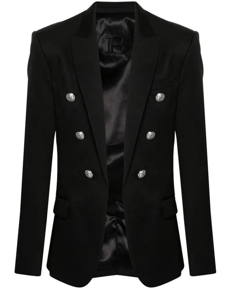 Balmain Sakko mit geprägtem Knopfverschluss - Schwarz Schwarz