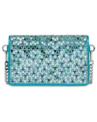 Alberta Ferretti Satin-Clutch mit Mosaik Blau