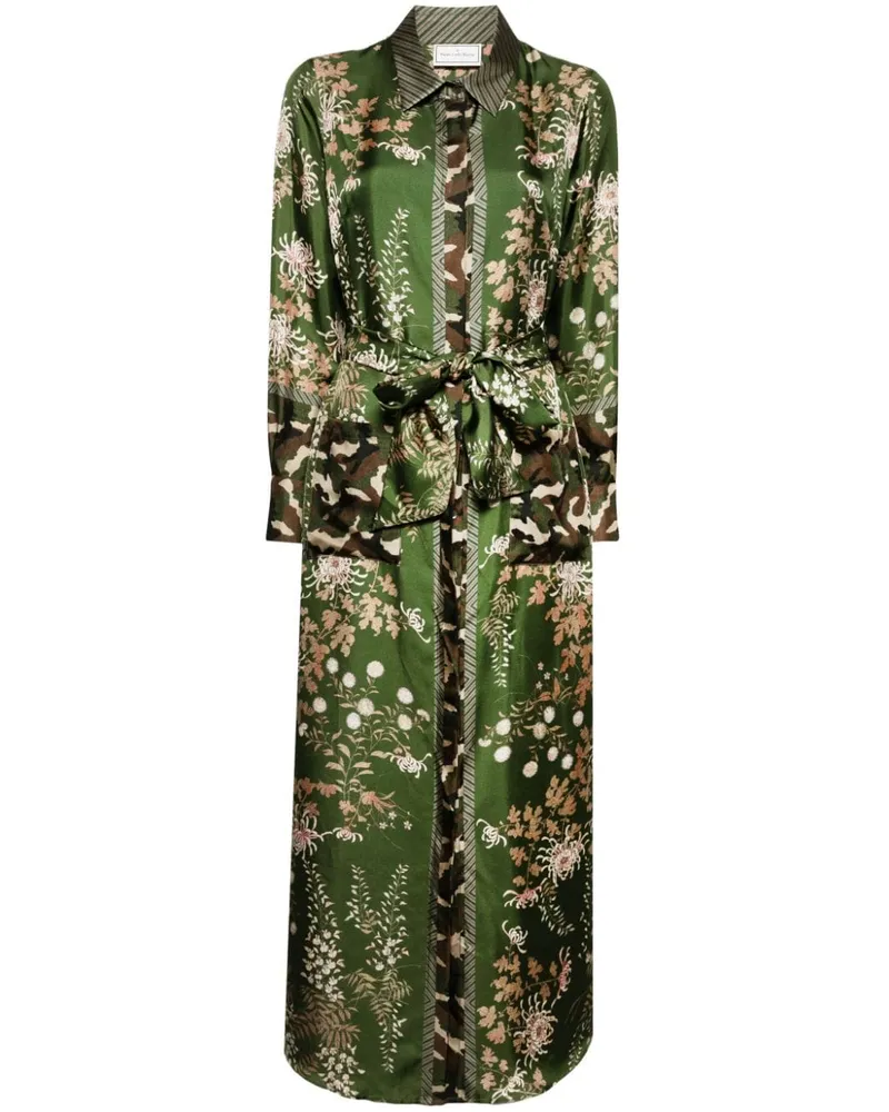 Pierre-Louis Mascia Maxikleid mit Blumen-Print - Grün Grün