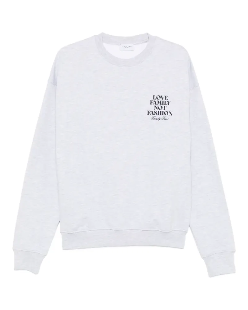 Family First Sweatshirt mit Schriftzug - Grau Grau