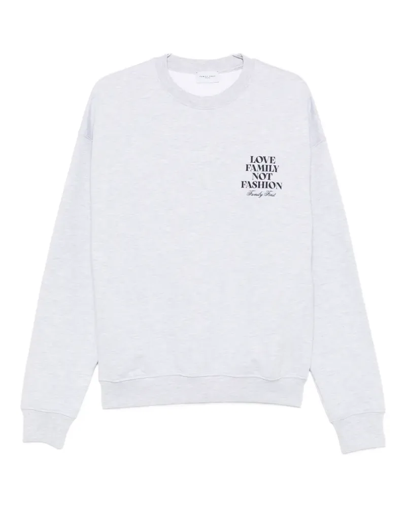Family First lettering sweatshirt - Grau Grau