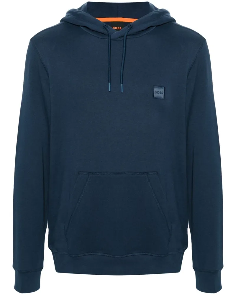 HUGO BOSS Hoodie mit Logo-Patch - Blau Blau