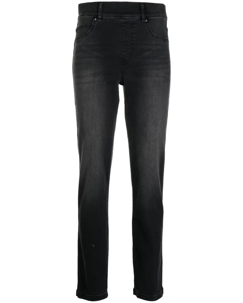 Spanx Schmale High-Rise-Jeans Schwarz