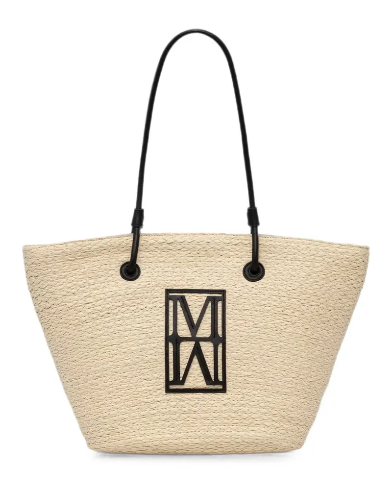 Marc O'Polo large logo-patch woven tote bag - Nude Nude